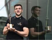 22 April 2018; Galway footballer Damien Comer confirmed as the PwC GAA/GPA Player of the Month for April. Damien is pictured after being presented with his PwC GAA/GPA Player of the Month Award at a reception in PwC Offices, Dublin.   Photo by David Fitzgerald/Sportsfile