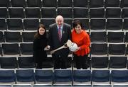 23 April 2018; Mayo/Roscommon Hospice Foundation representatives Laurita Blewitt, left, and Martina Jennings, CEO, with Uachtarán Chumann Lúthchleas Gael John Horan as the GAA announced it's list of charities for 2018. Five charities from around the country and representing a range of different causes were selected to be charity partners for this year. Each charity will receive a €20,000 donation from the GAA. This year's GAA Official Charities are; Mayo/Roscommon Hospice Foundation, Cavan/Monaghan Palliative Care Fund, Jack & Jill Children's Foundation, Concern Worldwide, and Kerry Hospice Foundation. The 'Rollin2Nowlan' GAA and Croke Park Staff Charity Cycle was also launched, which will see a party of 35 cyclists  brave the elements, and lycra, to raise awarness and funds for the GAA's five official charities. They will cycle 140km from Croke Park to Nowlan Park, Kilkenny, on the 27th of April. Croke Park in Dublin. Photo by Piaras Ó Mídheach/Sportsfile
