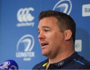 23 April 2018; Scrum coach John Fogarty during a Leinster Rugby Press Conference at UCD in Belfield, Dublin. Photo by Eóin Noonan/Sportsfile