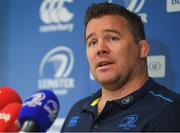 23 April 2018; Scrum coach John Fogarty during the Leinster Rugby Press Conference at UCD in Belfield, Dublin. Photo by Eóin Noonan/Sportsfile