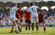 22 April 2018; Donnacha Ryan of Racing 92 adjusts the positioning of team-mate Leone Nakawara during a lineout in the European Rugby Champions Cup semi-final match between Racing 92 and Munster Rugby at the Stade Chaban-Delmas in Bordeaux, France. Photo by Diarmuid Greene/Sportsfile