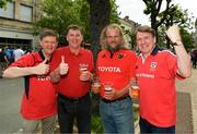 22 April 2018; Munster supporters Frank Long, from Cork, Daragh Killian, from Meath, Sean Feely, from Saussignac, France, and Jim Clarken, from Askeaton, Co Limerick, prior to the European Rugby Champions Cup semi-final match between Racing 92 and Munster Rugby at the Stade Chaban-Delmas in Bordeaux, France. Photo by Diarmuid Greene/Sportsfile