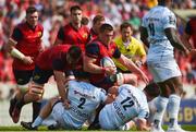 22 April 2018; CJ Stander of Munster, supported by team-mate Jean Kleyn, is tackled by Camille Chat, and Henry Chavancy of Racing 92 during the European Rugby Champions Cup semi-final match between Racing 92 and Munster Rugby at the Stade Chaban-Delmas in Bordeaux, France. Photo by Diarmuid Greene/Sportsfile