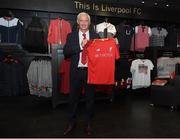 23 April 2018; Ian Rush with the new Liverpool training top during a visit to the Liverpool FC Store at the Ilac Centre, in Dublin. Photo by Harry Murphy/Sportsfile