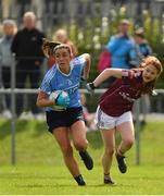 22 April 2018; Niamh McEvoy of Dublin in action against Sarah Lynch of Galway during the Lidl Ladies Football National League Division 1 semi-final match between Dublin and Galway at Coralstown Kinnegad GAA in Kinnegad, Westmeath. Photo by Piaras Ó Mídheach/Sportsfile