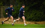 24 April 2018; Tom Daly, right, and Ross Byrne during Leinster Rugby squad training at Rosemount in UCD, Dublin. Photo by Brendan Moran/Sportsfile