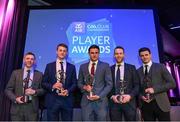 21 April 2018; Slaughtneil players, from left, Christopher Bradley, Brendan Rogers, Chrissy McKaigue, Antóin McMullan and Karl McKaigue with their awards at the AIB GAA Club Player Awards at Croke Park in Dublin. Photo by Eóin Noonan/Sportsfile