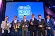 21 April 2018; Corofin players from left, Dylan Wall, Martin Farragher, Liam Silke, Kieran Fitzgerald, Michael Farragher and Ian Burke with their awards at the AIB GAA Club Player Awards at Croke Park in Dublin. Photo by Eóin Noonan/Sportsfile