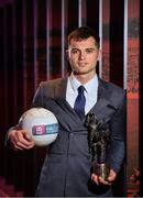 25 April 2018; AIB present Corofin’s Liam Silke with the 2017/2018 AIB GAA Club Footballer of the Year award. AIB and The GAA honoured 30 players on Saturday evening at the inaugural AIB GAA Club Player Football and Hurling Teams of the Year. The awards ceremony was the first of its kind in the club championship to recognise the top performing club players and to celebrate their hard work, commitment and individual achievements at a national level. For exclusive content and to see why AIB are backing Club and County follow us @AIB_GAA on Twitter, Instagram, Snapchat, Facebook and AIB.ie/GAA. Photo by Eóin Noonan/Sportsfile