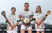 24 April 2018; Dublin footballer Paul Mannion pictured with Lucan Sarsfields players Jack Kelly, age 13, left, and Leah Dunne, age 13, at the launch of the John West National Féile Competitions 2018. This is the third year that John West will sponsor the underage sports tournament which is one of the biggest events of its kind. Throughout their sponsorship of the Féile, a focus for John West has been to encourage children to take part and participate in GAA during school and beyond. Croke Park, Dublin. Photo by David Fitzgerald/Sportsfile