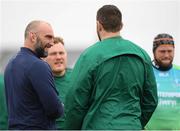 24 April 2018; John Muldoon speaking with team mates ahead of Connacht Rugby squad training at the Sportsground in Galway. Photo by Eóin Noonan/Sportsfile