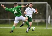 24 April 2018; Shane Barnes of Ireland - College & Universities in action against Stephen Best of Irish Defence Forces during the College & Universities Friendly match between Irish Defence Forces and Ireland at Collins Barracks in Cork. Photo by Harry Murphy/Sportsfile