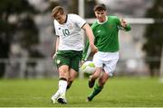 24 April 2018; Georgie Poynton of Ireland - College & Universities in action against Eric O'Halloran of Irish Defence Forces during the College & Universities Friendly match between Irish Defence Forces and Ireland at Collins Barracks in Cork. Photo by Harry Murphy/Sportsfile