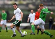 24 April 2018; Alan O'Sullivan of Ireland - College & Universities in action against Ian Lordon of Irish Defence Forces during the College & Universities Friendly match between Irish Defence Forces and Ireland at Collins Barracks in Cork. Photo by Harry Murphy/Sportsfile