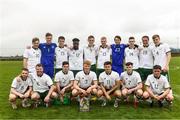 24 April 2018; Ireland - College & Universities players with the trophy after the College & Universities Friendly match between Irish Defence Forces and Ireland at Collins Barracks in Cork. Photo by Harry Murphy/Sportsfile