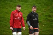 24 April 2018; Jack O’Donoghue and Peter O'Mahony make their way out for Munster Rugby squad training at the University of Limerick in Limerick. Photo by Diarmuid Greene/Sportsfile