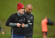 24 April 2018; Ian Keatley and Simon Zebo make their way out for Munster Rugby squad training at the University of Limerick in Limerick. Photo by Diarmuid Greene/Sportsfile
