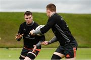 24 April 2018; Peter O'Mahony receives a pass from team-mate Andrew Conway during Munster Rugby squad training at the University of Limerick in Limerick. Photo by Diarmuid Greene/Sportsfile