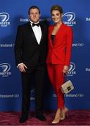 24 April 2018; On arrival at the Leinster Rugby Awards Ball are Sean Cronin and his wife Claire Mulcahy. The Awards, taking place at the InterContinental Dublin and MC’d by Darragh Maloney, were a celebration of the 2017/18 Leinster Rugby season to date and over the course of the evening Leinster Rugby acknowledged the contributions of retirees Isa Nacewa, Richardt Strauss and Jamie Heaslip as well as presenting Leinster Rugby caps to departees Jordi Murphy, Cathal Marsh and Peadar Timmins. Former Leinster and Ireland player Paul McNaughton was inducted into the Guinness Hall of Fame. Some of the other Award winners on the night included; Blackrock College (Deep River Rock School of the Year), Hugh Woodhouse, Mullingar RFC (Beauchamps Contribution to Leinster Rugby Award), MU Barnhall RFC (CityJet Senior Club of the Year), Gorey Community School (Irish Independent Development School of the Year Award), Wicklow RFC (Bank of Ireland Junior Club of the Year) and Nora Stapleton (Energia Women’s Rugby Award). Photo by Ramsey Cardy/Sportsfile