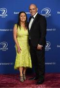 24 April 2018; On arrival at the Leinster Rugby Awards Ball are Leinster President Niall Rynne and Claire Rynne. The Awards, taking place at the InterContinental Dublin and MC’d by Darragh Maloney, were a celebration of the 2017/18 Leinster Rugby season to date and over the course of the evening Leinster Rugby acknowledged the contributions of retirees Isa Nacewa, Richardt Strauss and Jamie Heaslip as well as presenting Leinster Rugby caps to departees Jordi Murphy, Cathal Marsh and Peadar Timmins. Former Leinster and Ireland player Paul McNaughton was inducted into the Guinness Hall of Fame. Some of the other Award winners on the night included; Blackrock College (Deep River Rock School of the Year), Hugh Woodhouse, Mullingar RFC (Beauchamps Contribution to Leinster Rugby Award), MU Barnhall RFC (CityJet Senior Club of the Year), Gorey Community School (Irish Independent Development School of the Year Award), Wicklow RFC (Bank of Ireland Junior Club of the Year) and Nora Stapleton (Energia Women’s Rugby Award). Photo by Ramsey Cardy/Sportsfile