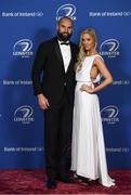 24 April 2018; On arrival at the Leinster Rugby Awards Ball are Scott and Penelope Fardy. The Awards, taking place at the InterContinental Dublin and MC’d by Darragh Maloney, were a celebration of the 2017/18 Leinster Rugby season to date and over the course of the evening Leinster Rugby acknowledged the contributions of retirees Isa Nacewa, Richardt Strauss and Jamie Heaslip as well as presenting Leinster Rugby caps to departees Jordi Murphy, Cathal Marsh and Peadar Timmins. Former Leinster and Ireland player Paul McNaughton was inducted into the Guinness Hall of Fame. Some of the other Award winners on the night included; Blackrock College (Deep River Rock School of the Year), Hugh Woodhouse, Mullingar RFC (Beauchamps Contribution to Leinster Rugby Award), MU Barnhall RFC (CityJet Senior Club of the Year), Gorey Community School (Irish Independent Development School of the Year Award), Wicklow RFC (Bank of Ireland Junior Club of the Year) and Nora Stapleton (Energia Women’s Rugby Award). Photo by Ramsey Cardy/Sportsfile