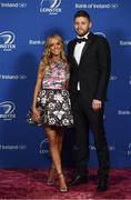 24 April 2018; On arrival at the Leinster Rugby Awards Ball are Ross Byrne and India Healy. The Awards, taking place at the InterContinental Dublin and MC’d by Darragh Maloney, were a celebration of the 2017/18 Leinster Rugby season to date and over the course of the evening Leinster Rugby acknowledged the contributions of retirees Isa Nacewa, Richardt Strauss and Jamie Heaslip as well as presenting Leinster Rugby caps to departees Jordi Murphy, Cathal Marsh and Peadar Timmins. Former Leinster and Ireland player Paul McNaughton was inducted into the Guinness Hall of Fame. Some of the other Award winners on the night included; Blackrock College (Deep River Rock School of the Year), Hugh Woodhouse, Mullingar RFC (Beauchamps Contribution to Leinster Rugby Award), MU Barnhall RFC (CityJet Senior Club of the Year), Gorey Community School (Irish Independent Development School of the Year Award), Wicklow RFC (Bank of Ireland Junior Club of the Year) and Nora Stapleton (Energia Women’s Rugby Award). Photo by Ramsey Cardy/Sportsfile