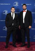 24 April 2018; On arrival at the Leinster Rugby Awards Ball are Cian Healy, left, and Mick Kearney. The Awards, taking place at the InterContinental Dublin and MC’d by Darragh Maloney, were a celebration of the 2017/18 Leinster Rugby season to date and over the course of the evening Leinster Rugby acknowledged the contributions of retirees Isa Nacewa, Richardt Strauss and Jamie Heaslip as well as presenting Leinster Rugby caps to departees Jordi Murphy, Cathal Marsh and Peadar Timmins. Former Leinster and Ireland player Paul McNaughton was inducted into the Guinness Hall of Fame. Some of the other Award winners on the night included; Blackrock College (Deep River Rock School of the Year), Hugh Woodhouse, Mullingar RFC (Beauchamps Contribution to Leinster Rugby Award), MU Barnhall RFC (CityJet Senior Club of the Year), Gorey Community School (Irish Independent Development School of the Year Award), Wicklow RFC (Bank of Ireland Junior Club of the Year) and Nora Stapleton (Energia Women’s Rugby Award). Photo by Ramsey Cardy/Sportsfile