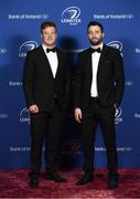 24 April 2018; On arrival at the Leinster Rugby Awards Ball are Peadar Timmins, left, and Barry Daly. The Awards, taking place at the InterContinental Dublin and MC’d by Darragh Maloney, were a celebration of the 2017/18 Leinster Rugby season to date and over the course of the evening Leinster Rugby acknowledged the contributions of retirees Isa Nacewa, Richardt Strauss and Jamie Heaslip as well as presenting Leinster Rugby caps to departees Jordi Murphy, Cathal Marsh and Peadar Timmins. Former Leinster and Ireland player Paul McNaughton was inducted into the Guinness Hall of Fame. Some of the other Award winners on the night included; Blackrock College (Deep River Rock School of the Year), Hugh Woodhouse, Mullingar RFC (Beauchamps Contribution to Leinster Rugby Award), MU Barnhall RFC (CityJet Senior Club of the Year), Gorey Community School (Irish Independent Development School of the Year Award), Wicklow RFC (Bank of Ireland Junior Club of the Year) and Nora Stapleton (Energia Women’s Rugby Award). Photo by Ramsey Cardy/Sportsfile
