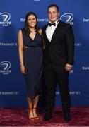 24 April 2018; On arrival at the Leinster Rugby Awards Ball are Bryan Byrne and Rebecca Long. The Awards, taking place at the InterContinental Dublin and MC’d by Darragh Maloney, were a celebration of the 2017/18 Leinster Rugby season to date and over the course of the evening Leinster Rugby acknowledged the contributions of retirees Isa Nacewa, Richardt Strauss and Jamie Heaslip as well as presenting Leinster Rugby caps to departees Jordi Murphy, Cathal Marsh and Peadar Timmins. Former Leinster and Ireland player Paul McNaughton was inducted into the Guinness Hall of Fame. Some of the other Award winners on the night included; Blackrock College (Deep River Rock School of the Year), Hugh Woodhouse, Mullingar RFC (Beauchamps Contribution to Leinster Rugby Award), MU Barnhall RFC (CityJet Senior Club of the Year), Gorey Community School (Irish Independent Development School of the Year Award), Wicklow RFC (Bank of Ireland Junior Club of the Year) and Nora Stapleton (Energia Women’s Rugby Award). Photo by Ramsey Cardy/Sportsfile