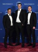 24 April 2018; On arrival at the Leinster Rugby Awards Ball are, from left, Bryan Byrne, James Ryan and Rory O'Loughlin. The Awards, taking place at the InterContinental Dublin and MC’d by Darragh Maloney, were a celebration of the 2017/18 Leinster Rugby season to date and over the course of the evening Leinster Rugby acknowledged the contributions of retirees Isa Nacewa, Richardt Strauss and Jamie Heaslip as well as presenting Leinster Rugby caps to departees Jordi Murphy, Cathal Marsh and Peadar Timmins. Former Leinster and Ireland player Paul McNaughton was inducted into the Guinness Hall of Fame. Some of the other Award winners on the night included; Blackrock College (Deep River Rock School of the Year), Hugh Woodhouse, Mullingar RFC (Beauchamps Contribution to Leinster Rugby Award), MU Barnhall RFC (CityJet Senior Club of the Year), Gorey Community School (Irish Independent Development School of the Year Award), Wicklow RFC (Bank of Ireland Junior Club of the Year) and Nora Stapleton (Energia Women’s Rugby Award). Photo by Ramsey Cardy/Sportsfile