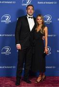 24 April 2018; On arrival at the Leinster Rugby Awards Ball are Jack Conan and Ali Cunningham. The Awards, taking place at the InterContinental Dublin and MC’d by Darragh Maloney, were a celebration of the 2017/18 Leinster Rugby season to date and over the course of the evening Leinster Rugby acknowledged the contributions of retirees Isa Nacewa, Richardt Strauss and Jamie Heaslip as well as presenting Leinster Rugby caps to departees Jordi Murphy, Cathal Marsh and Peadar Timmins. Former Leinster and Ireland player Paul McNaughton was inducted into the Guinness Hall of Fame. Some of the other Award winners on the night included; Blackrock College (Deep River Rock School of the Year), Hugh Woodhouse, Mullingar RFC (Beauchamps Contribution to Leinster Rugby Award), MU Barnhall RFC (CityJet Senior Club of the Year), Gorey Community School (Irish Independent Development School of the Year Award), Wicklow RFC (Bank of Ireland Junior Club of the Year) and Nora Stapleton (Energia Women’s Rugby Award). Photo by Ramsey Cardy/Sportsfile