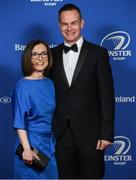 24 April 2018; On arrival at the Leinster Rugby Awards Ball are Aviv and Kevin Quinn. The Awards, taking place at the InterContinental Dublin and MC’d by Darragh Maloney, were a celebration of the 2017/18 Leinster Rugby season to date and over the course of the evening Leinster Rugby acknowledged the contributions of retirees Isa Nacewa, Richardt Strauss and Jamie Heaslip as well as presenting Leinster Rugby caps to departees Jordi Murphy, Cathal Marsh and Peadar Timmins. Former Leinster and Ireland player Paul McNaughton was inducted into the Guinness Hall of Fame. Some of the other Award winners on the night included; Blackrock College (Deep River Rock School of the Year), Hugh Woodhouse, Mullingar RFC (Beauchamps Contribution to Leinster Rugby Award), MU Barnhall RFC (CityJet Senior Club of the Year), Gorey Community School (Irish Independent Development School of the Year Award), Wicklow RFC (Bank of Ireland Junior Club of the Year) and Nora Stapleton (Energia Women’s Rugby Award). Photo by Ramsey Cardy/Sportsfile