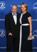 24 April 2018; On arrival at the Leinster Rugby Awards Ball are Pat Fitzgerald and Sharon Kavanagh. The Awards, taking place at the InterContinental Dublin and MC’d by Darragh Maloney, were a celebration of the 2017/18 Leinster Rugby season to date and over the course of the evening Leinster Rugby acknowledged the contributions of retirees Isa Nacewa, Richardt Strauss and Jamie Heaslip as well as presenting Leinster Rugby caps to departees Jordi Murphy, Cathal Marsh and Peadar Timmins. Former Leinster and Ireland player Paul McNaughton was inducted into the Guinness Hall of Fame. Some of the other Award winners on the night included; Blackrock College (Deep River Rock School of the Year), Hugh Woodhouse, Mullingar RFC (Beauchamps Contribution to Leinster Rugby Award), MU Barnhall RFC (CityJet Senior Club of the Year), Gorey Community School (Irish Independent Development School of the Year Award), Wicklow RFC (Bank of Ireland Junior Club of the Year) and Nora Stapleton (Energia Women’s Rugby Award). Photo by Ramsey Cardy/Sportsfile