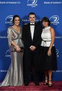 24 April 2018; On arrival at the Leinster Rugby Awards Ball are Gemma Bell, Killian Mullen and Sharon Woods. The Awards, taking place at the InterContinental Dublin and MC’d by Darragh Maloney, were a celebration of the 2017/18 Leinster Rugby season to date and over the course of the evening Leinster Rugby acknowledged the contributions of retirees Isa Nacewa, Richardt Strauss and Jamie Heaslip as well as presenting Leinster Rugby caps to departees Jordi Murphy, Cathal Marsh and Peadar Timmins. Former Leinster and Ireland player Paul McNaughton was inducted into the Guinness Hall of Fame. Some of the other Award winners on the night included; Blackrock College (Deep River Rock School of the Year), Hugh Woodhouse, Mullingar RFC (Beauchamps Contribution to Leinster Rugby Award), MU Barnhall RFC (CityJet Senior Club of the Year), Gorey Community School (Irish Independent Development School of the Year Award), Wicklow RFC (Bank of Ireland Junior Club of the Year) and Nora Stapleton (Energia Women’s Rugby Award). Photo by Ramsey Cardy/Sportsfile