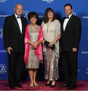 24 April 2018; On arrival at the Leinster Rugby Awards Ball are, from left, Derek Collins, Cathy O'Connor, Linda and Trevor Montgomery. The Awards, taking place at the InterContinental Dublin and MC’d by Darragh Maloney, were a celebration of the 2017/18 Leinster Rugby season to date and over the course of the evening Leinster Rugby acknowledged the contributions of retirees Isa Nacewa, Richardt Strauss and Jamie Heaslip as well as presenting Leinster Rugby caps to departees Jordi Murphy, Cathal Marsh and Peadar Timmins. Former Leinster and Ireland player Paul McNaughton was inducted into the Guinness Hall of Fame. Some of the other Award winners on the night included; Blackrock College (Deep River Rock School of the Year), Hugh Woodhouse, Mullingar RFC (Beauchamps Contribution to Leinster Rugby Award), MU Barnhall RFC (CityJet Senior Club of the Year), Gorey Community School (Irish Independent Development School of the Year Award), Wicklow RFC (Bank of Ireland Junior Club of the Year) and Nora Stapleton (Energia Women’s Rugby Award). Photo by Ramsey Cardy/Sportsfile