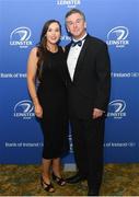 24 April 2018; Alison and Frank Doherty at the awards ball. The Awards, taking place at the InterContinental Dublin and MC’d by Darragh Maloney, were a celebration of the 2017/18 Leinster Rugby season to date and over the course of the evening Leinster Rugby acknowledged the contributions of retirees Isa Nacewa, Richardt Strauss and Jamie Heaslip as well as presenting Leinster Rugby caps to departees Jordi Murphy, Cathal Marsh and Peadar Timmins. Former Leinster and Ireland player Paul McNaughton was inducted into the Guinness Hall of Fame. Some of the other Award winners on the night included; Blackrock College (Deep River Rock School of the Year), Hugh Woodhouse, Mullingar RFC (Beauchamps Contribution to Leinster Rugby Award), MU Barnhall RFC (CityJet Senior Club of the Year), Gorey Community School (Irish Independent Development School of the Year Award), Wicklow RFC (Bank of Ireland Junior Club of the Year) and Nora Stapleton (Energia Women’s Rugby Award). Photo by Ramsey Cardy/Sportsfile
