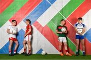 25 April 2018; U20’s players, from left, Conor Shields of Tyrone, Liam O’Donovan of Cork, Ryan O’ Donoghue of Mayo and Fergal Hanratty of Monaghan at the launch of the EirGrid GAA Football U20 All-Ireland Championship. EirGrid, the state-owned company that manages and develops Ireland's electricity grid, enters its first year of sponsoring this competition after being title sponsor of the EirGrid GAA U21 Football Championship since 2015. #EirGridGAA . Photo by Brendan Moran/Sportsfile