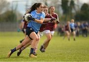 22 April 2018; Hannah O'Neill of Dublin in action against Lisa Gannon of Galway during the Lidl Ladies Football National League Division 1 semi-final match between Dublin and Galway at Coralstown Kinnegad GAA in Kinnegad, Westmeath. Photo by Piaras Ó Mídheach/Sportsfile