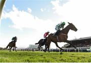 25 April 2018; Tornado Flyer, right, with Richie Deegan up, on their way to winning the Racing Post Champions INH Flat Race at Punchestown Racecourse in Naas, Co. Kildare. Photo by Seb Daly/Sportsfile