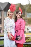 26 April 2018; Racegoers Lesley Boland, from Youghal, Co Cork, and Leeann Durkan, from Ballagh, Co Mayo, at Punchestown Racecourse in Naas, Co. Kildare. Photo by Matt Browne/Sportsfile