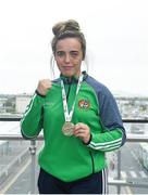 26 April 2018; Bronze Medallist Lauren Kelly of Ireland during the Team Ireland homecoming at Dublin Airport. Photo by Harry Murphy/Sportsfile