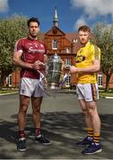 26 April 2018; Gearóid McInerney of Galway, left, and David Dunne of Wexford in attendance at the Leinster GAA Senior Hurling Championship 2018 Launch, at McKee Barracks in Cabra, Dublin. Photo by Seb Daly/Sportsfile
