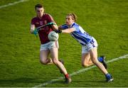 26 April 2018; Aran Kelly of Raheny in action against Cian Murray of Ballyboden St. Endas  during the Dublin County Senior Football Championship Group 1 match between Ballyboden St Enda's and Raheny at Parnell Park in Dublin. Photo by Harry Murphy/Sportsfile
