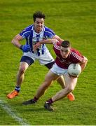 26 April 2018; Brian Fenton of Raheny in action against Michael Darragh Macauley of Ballyboden St. Enda's during the Dublin County Senior Football Championship Group 1 match between Ballyboden St Enda's and Raheny at Parnell Park in Dublin. Photo by Harry Murphy/Sportsfile