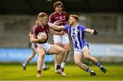 26 April 2018; Robert Diffley of Raheny in action against Alan Flood of Ballyboden St Enda's during the Dublin County Senior Football Championship Group 1 match between Ballyboden St Enda's and Raheny at Parnell Park in Dublin. Photo by Harry Murphy/Sportsfile