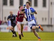 26 April 2018;  Michael Darragh Macauley of Ballyboden St. Endas in action against Michael Grenham of Raheny during the Dublin County Senior Football Championship Group 1 match between Ballyboden St Enda's and Raheny at Parnell Park in Dublin. Photo by Harry Murphy/Sportsfile