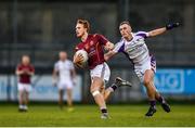 26 April 2018; Niall Walsh of Kilmacud Crokes in action against Shane Cunningham of St Oliver Plunkett's during the Dublin County Senior Football Championship Group 1 match between Kilmacud Crokes and St Oliver Plunkett's at Parnell Park in Dublin. Photo by Harry Murphy/Sportsfile