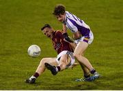 26 April 2018; Gary Reynolds of St Oliver Plunkett's ER is tackled by Liam Flatman of Kilmacud Crokes during the Dublin County Senior Football Championship Group 1 match between Kilmacud Crokes and St Oliver Plunkett's at Parnell Park in Dublin. Photo by Harry Murphy/Sportsfile