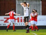 27 April 2018; Ian Morris of Bohemians reacts after his side conceded a goal during the SSE Airtricity League Premier Division match between St Patrick's Athletic and Bohemians at Richmond Park, in Dublin. Photo by Seb Daly/Sportsfile