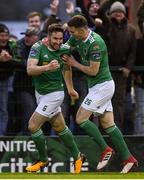 27 April 2018; Gearóid Morrissey of Cork City celebrates with teammate Garry Buckley after scoring his side's first goal  during the SSE Airtricity League Premier Division match between Cork City and Dundalk at Turner's Cross, in Cork. Photo by Eóin Noonan/Sportsfile
